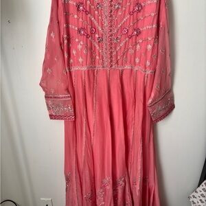 Elegant Pink Embroidered Dress